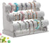 Triple Bracelet Holder Jewelry Display Stand Watch Bangle Bar Necklace Storage Organizer Gray ( Ice Velvet 3 Tier )